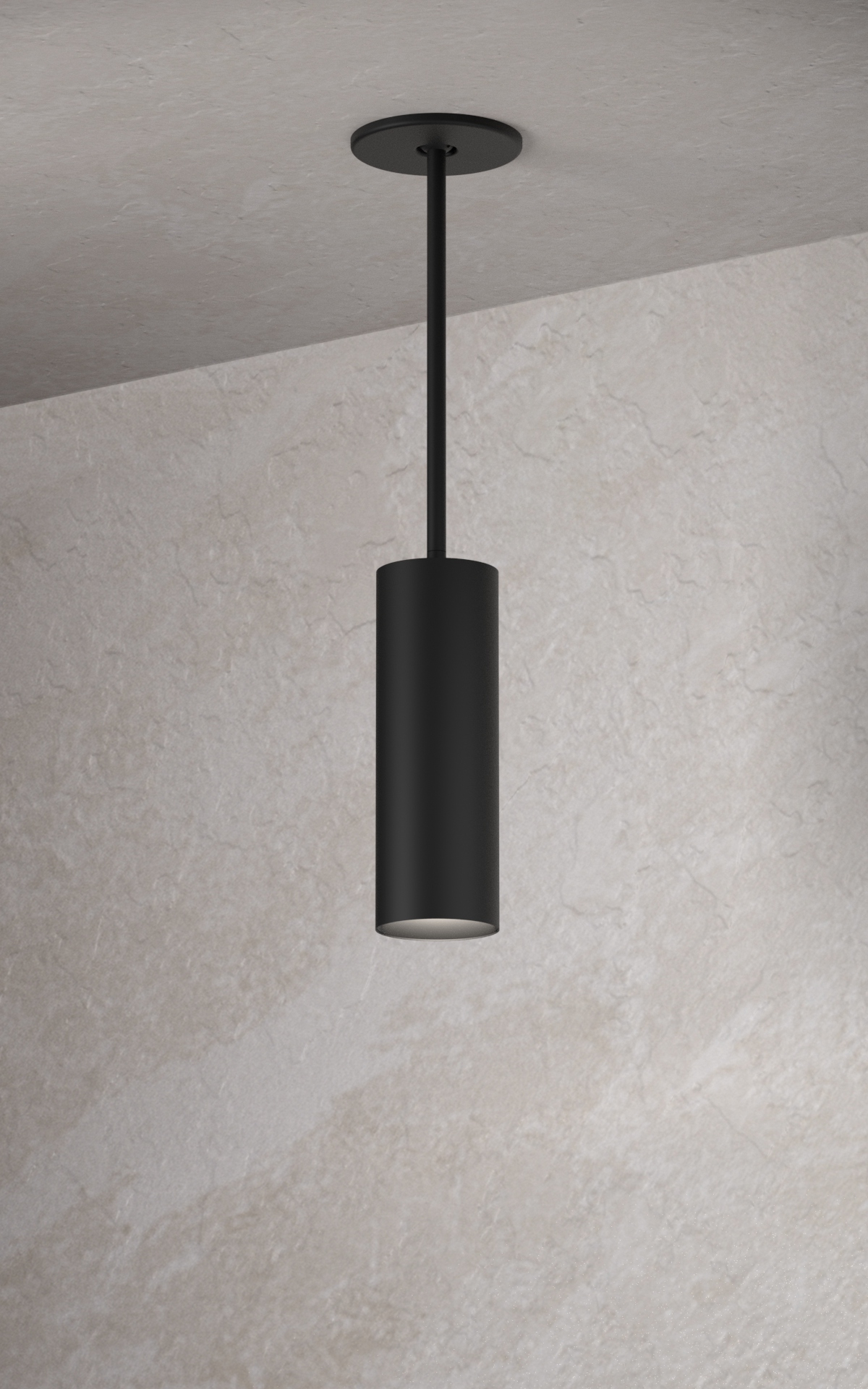 3" Round Pendant 30W 3000K Matte Black with Stem - Retro Fit Lighting