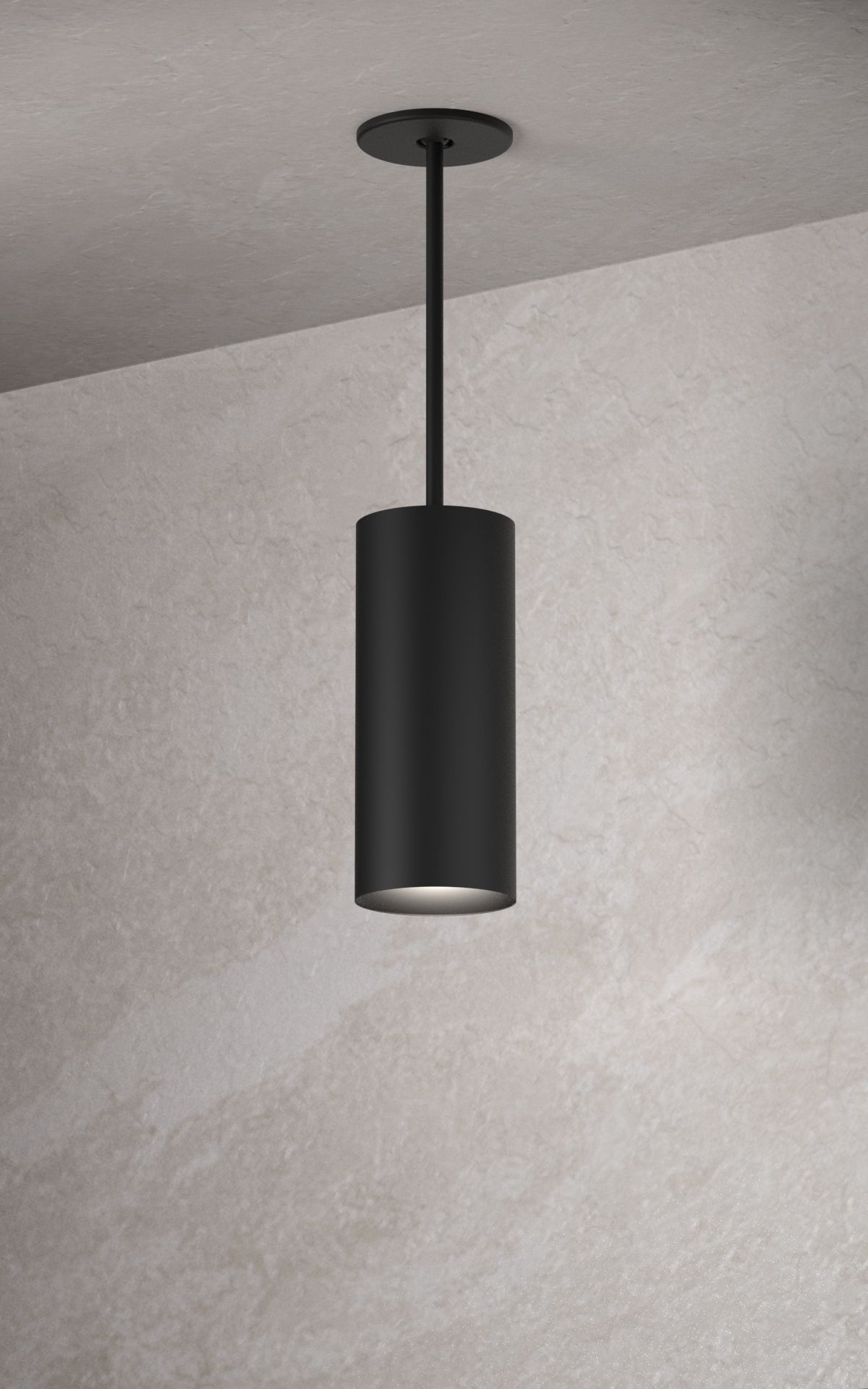 5" Round Pendant 50W 3000K Matte Black with Stem - Retro Fit Lighting