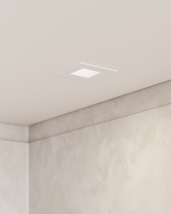 3" Fixed Remodel IC Smooth Square Two-Piece Dual Color Trim Recessed Lighting