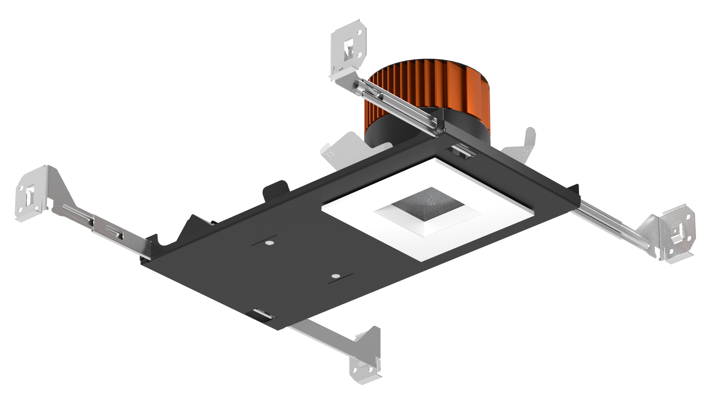 3" Fixed Lower Lumen New Construction IC Wet Regressed Square Trim Recessed Lighting