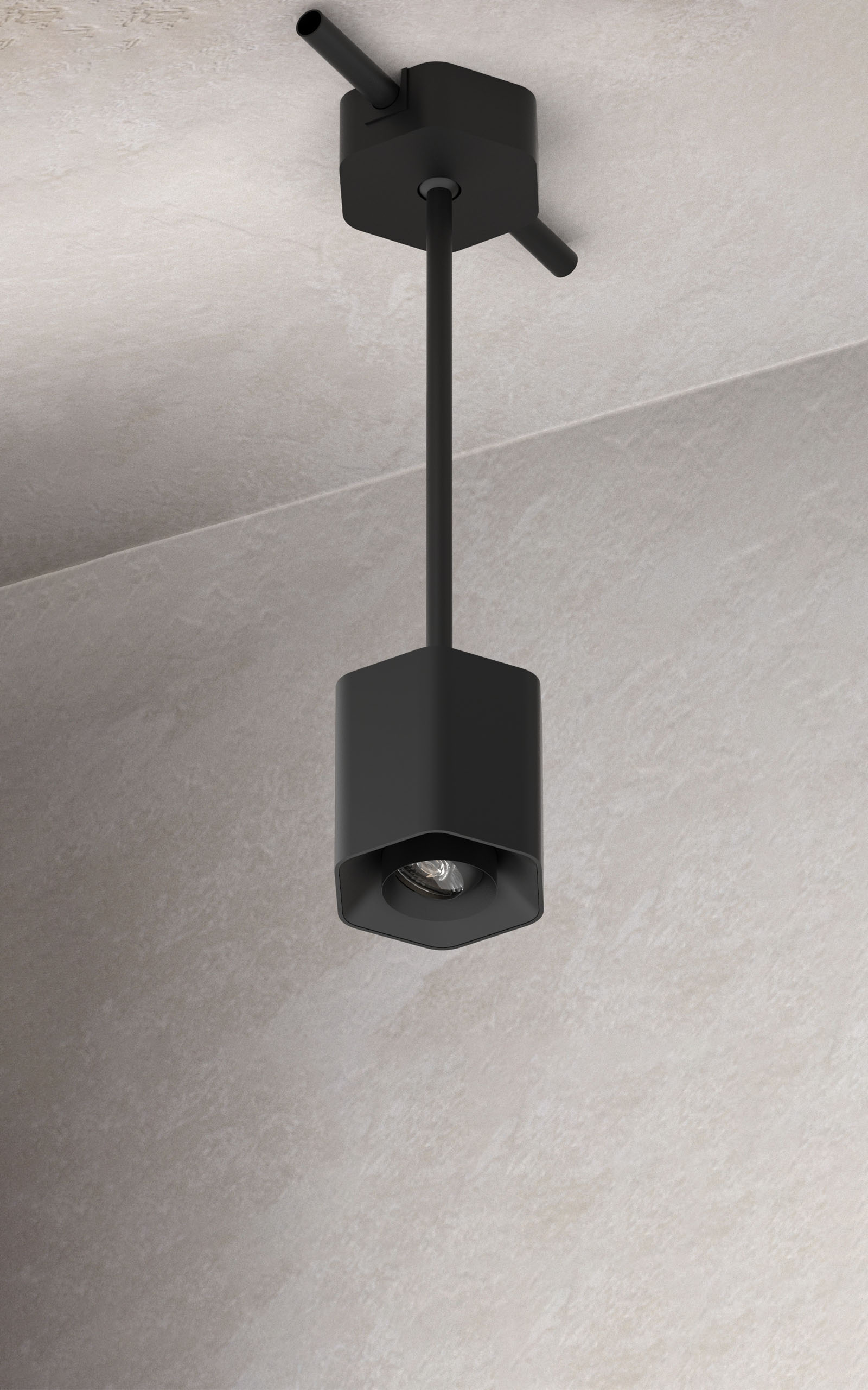 6" Hexagon Adjustable Lens Conduit Pendant LED Cylinder Lighting