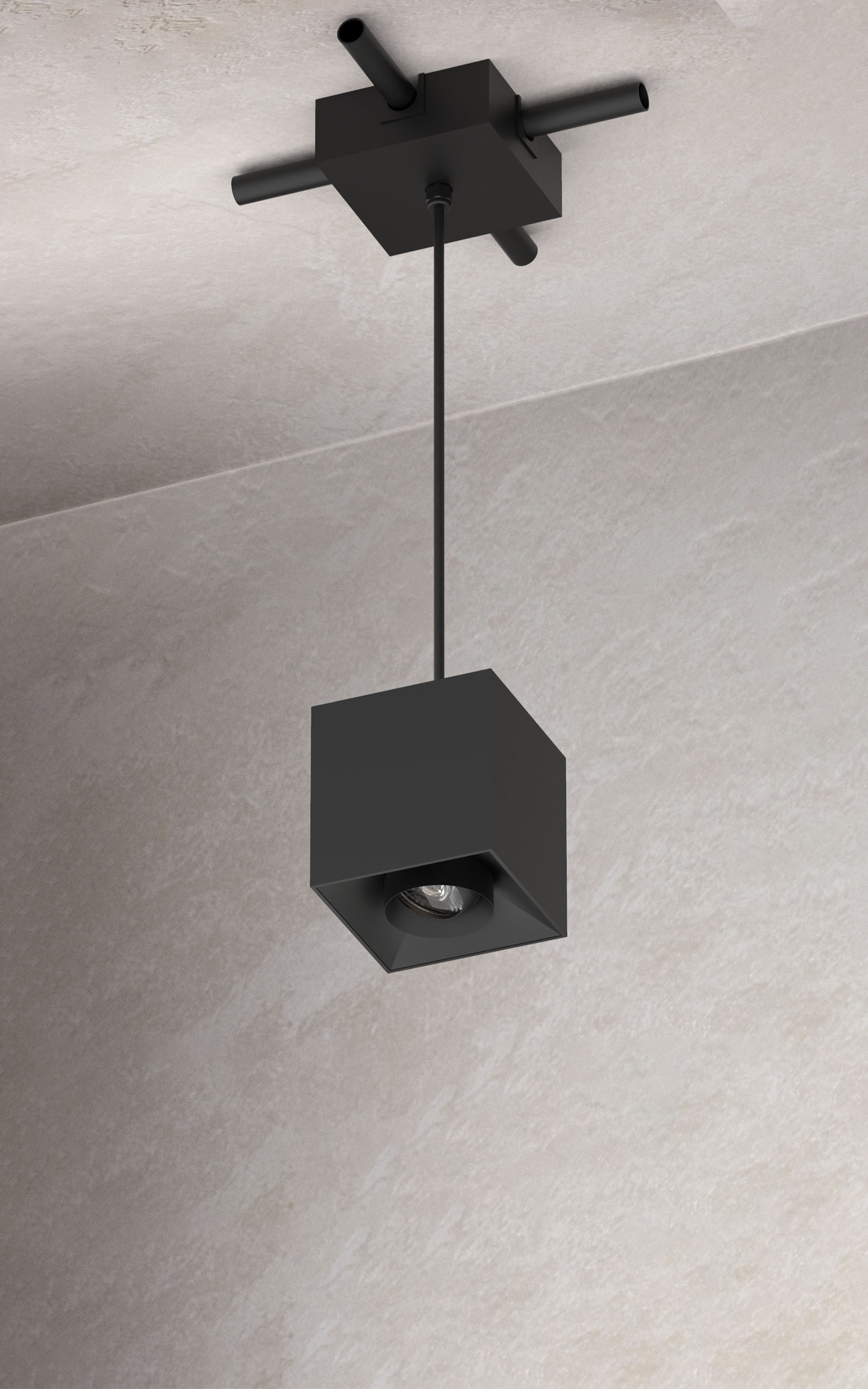 6" Square Adjustable Lens Pendant Conduit LED Cylinder Lighting